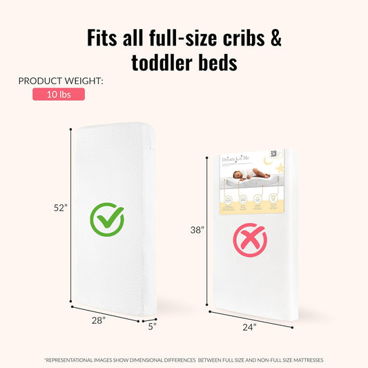 Dream On Me Baby Zzz 5” Full-Size Crib & Toddler Bed Mattress
