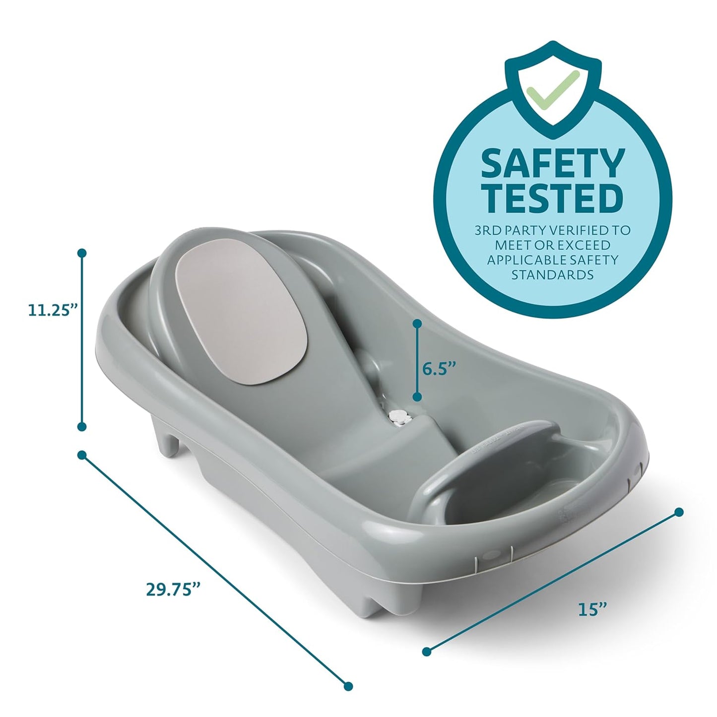 New The First Years Renewed Sure Comfort Baby Bath Tub (Gray)