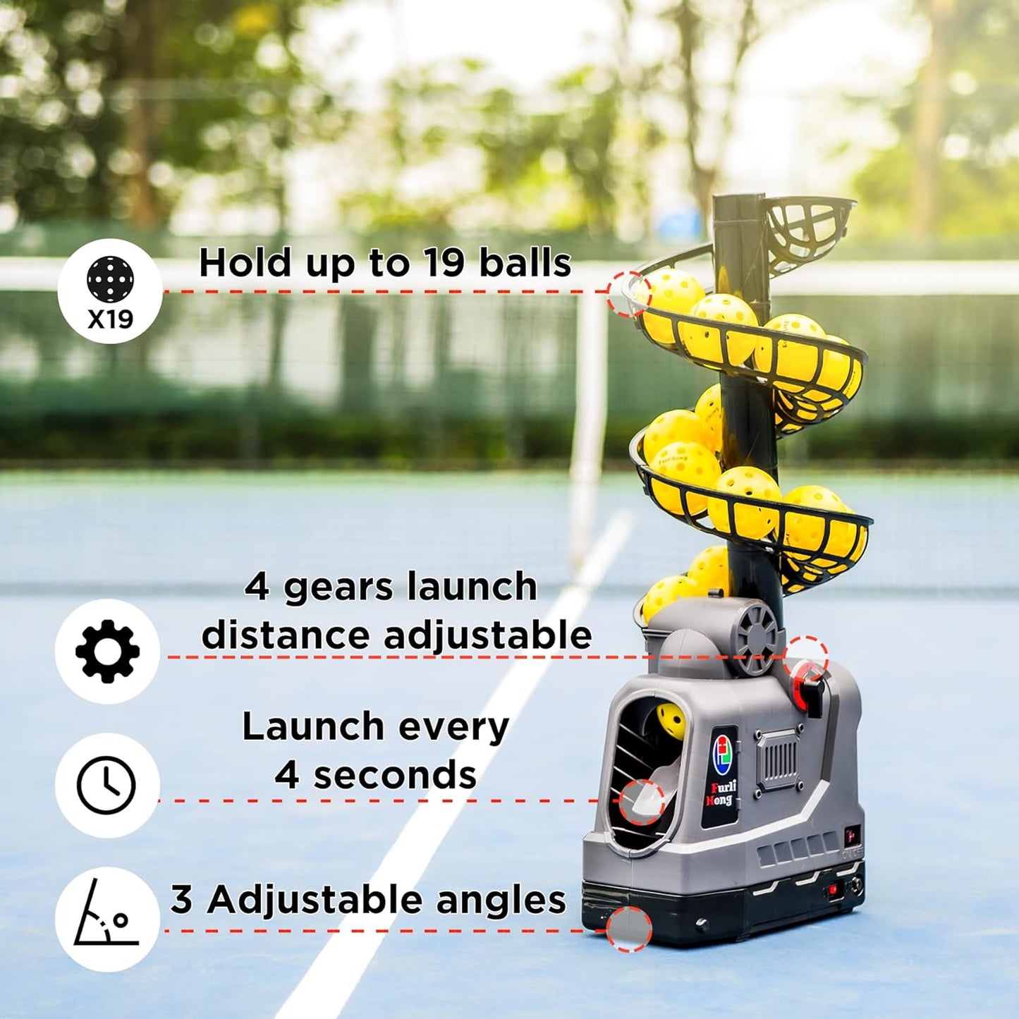 New 681PBH Pickleball Machine with Auto Swing