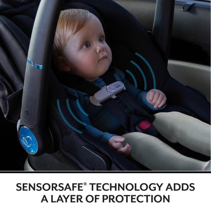 Evenflo LiteMax NXT Infant Car Seat with SensorSafe & SensorySoothe (Jasper Black)