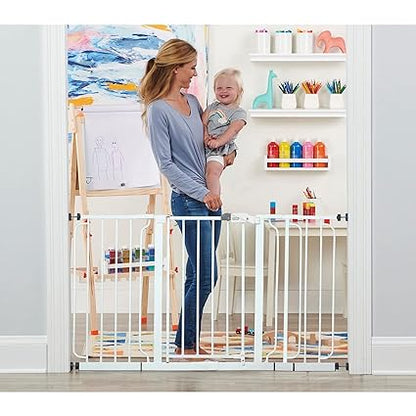 New Regalo 56-Inch Extra Wide Walk Through Baby Gate (White)