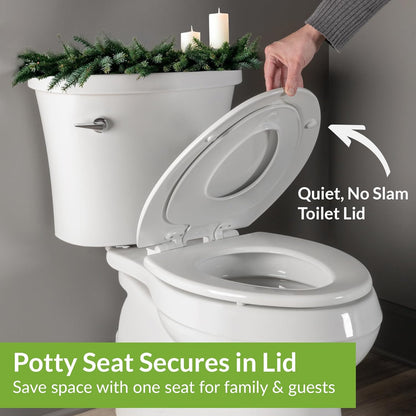 Mayfair NextStep2 Toilet Seat with Built-In Potty Training Seat (Round, White)