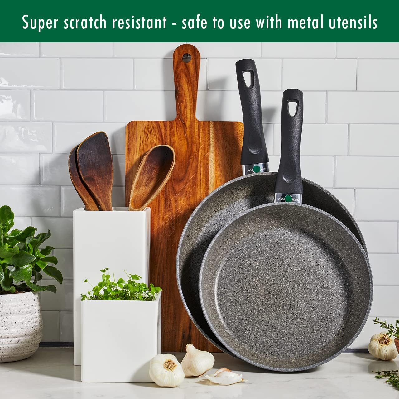 New Ballarini Parma Plus Nonstick Cookware Set, 10 Piece (Grey)