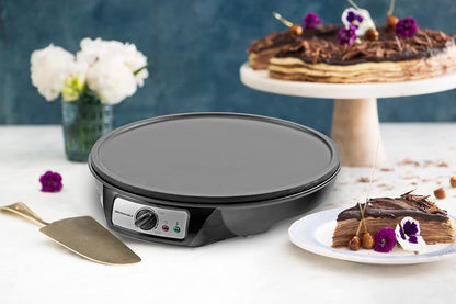 Elite Gourmet ECP-126 Electric Crepe Maker Non-stick Griddle 12" (Black)