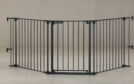 New COMOMY 80" Extra Wide Baby Gate (30" Tall, Black)