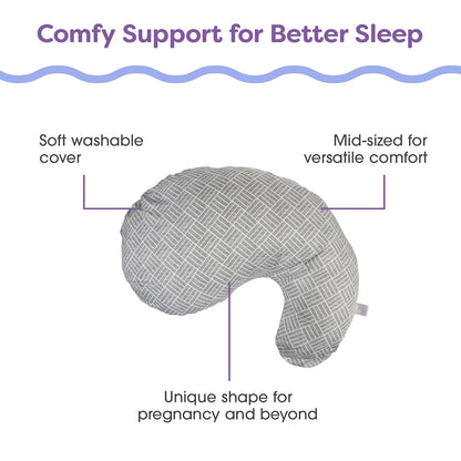 New Boppy Cuddle Pregnancy Pillow (Gray Basket Weave)