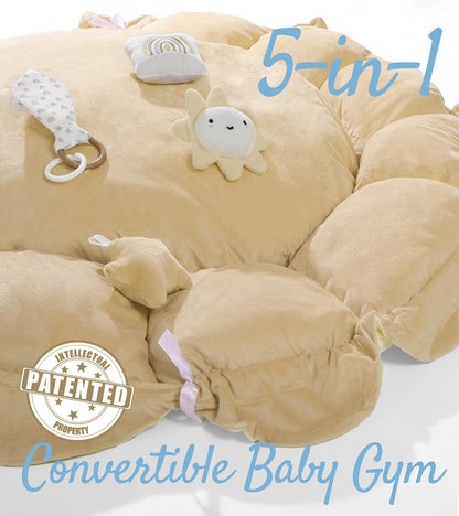 Mallify 5-in-1 Thick & Plush Baby Play Gym, Baby Play Mats (Cream)