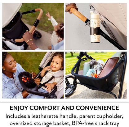 New Evenflo Pivot NXT Travel System with LiteMax NXT Car Seat (Latte Tan)