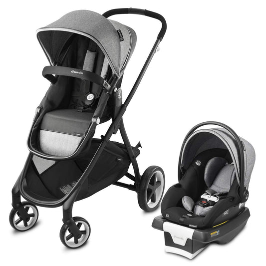 New Evenflo Gold Shyft Travel System with SecureMax Infant Car Seat  (Moonstone Grey/Black)