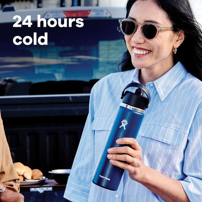 New Hydro Flask Water Bottle Insulated Stainless Steel 24 Oz (White)