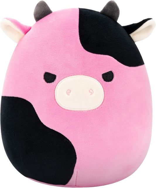 New Squishmallows Original 8-Inch Pollyanna Cow Plush (Black and Pink)