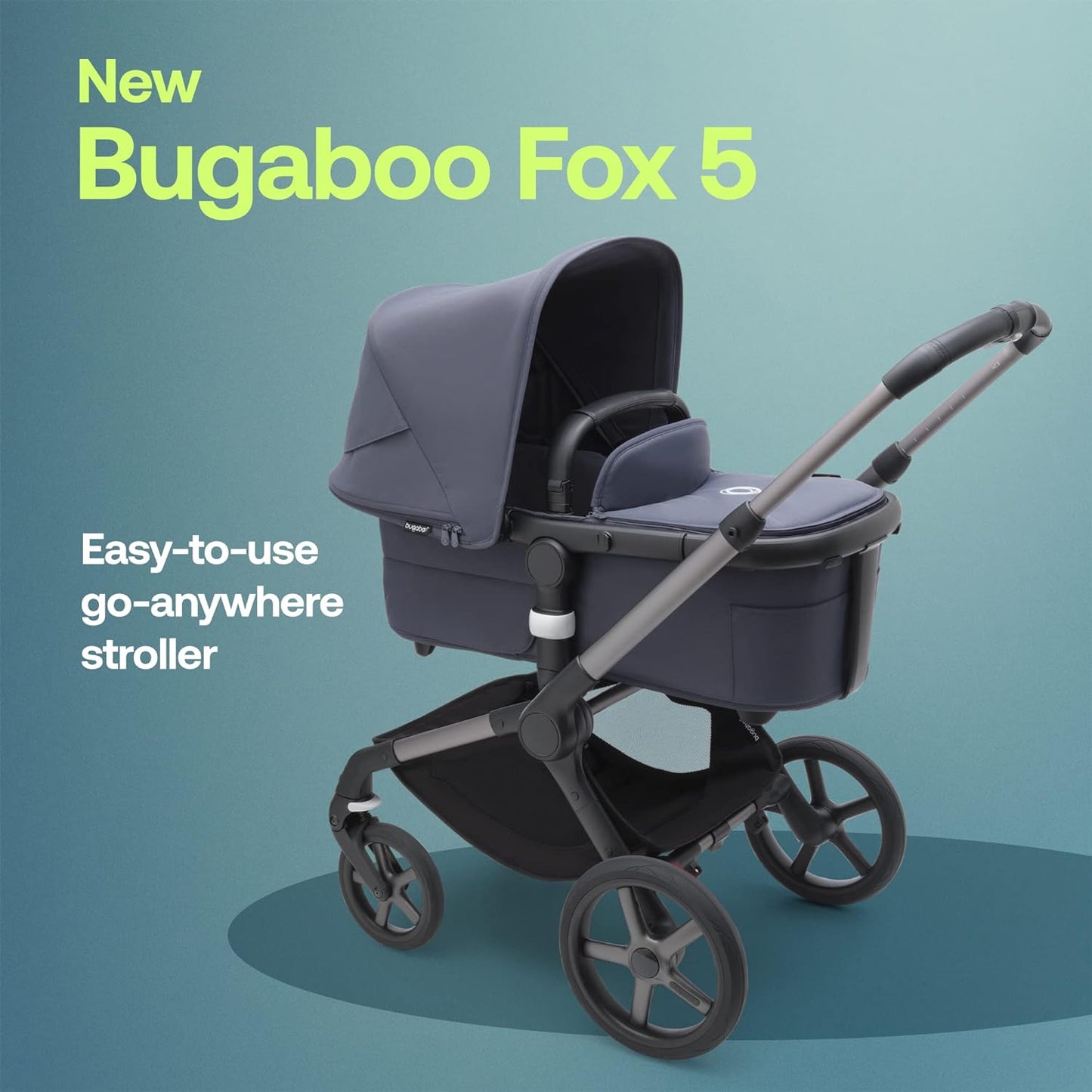 New Bugaboo Fox 5 All-Terrain Stroller, 2-in-1 Baby Stroller (Stormy Blue Graphite)