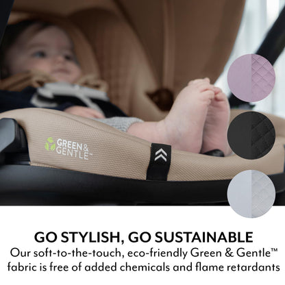 Evenflo Shyft DualRide Infant Car Seat and Stroller Combo with Carryall Storage and Green & Gentle Fabric Agate