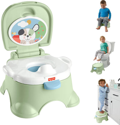 Fisher-Price Toddler Toilet 3-in-1 Puppy Perfection Potty Training Seat and Step Stool with Removable Ring