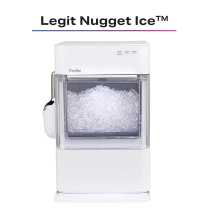 GE Profile Opal 2.0 Ultra Nugget Ice Maker with Scale Inhibiting Filter (Stone White)