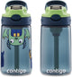 New Contigo Aubrey Kids Water Bottle (Blueberry & Monsters, 14 oz, Pack of 2)