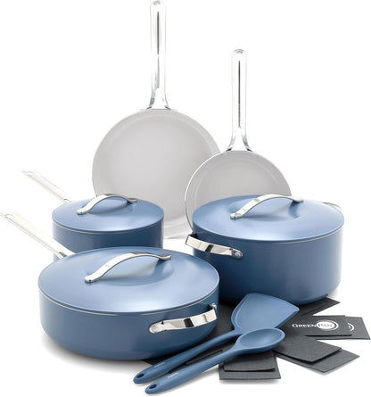 New GreenPan Nova 10-Piece Cookware Pots & Pans Set (Ocean Blue)