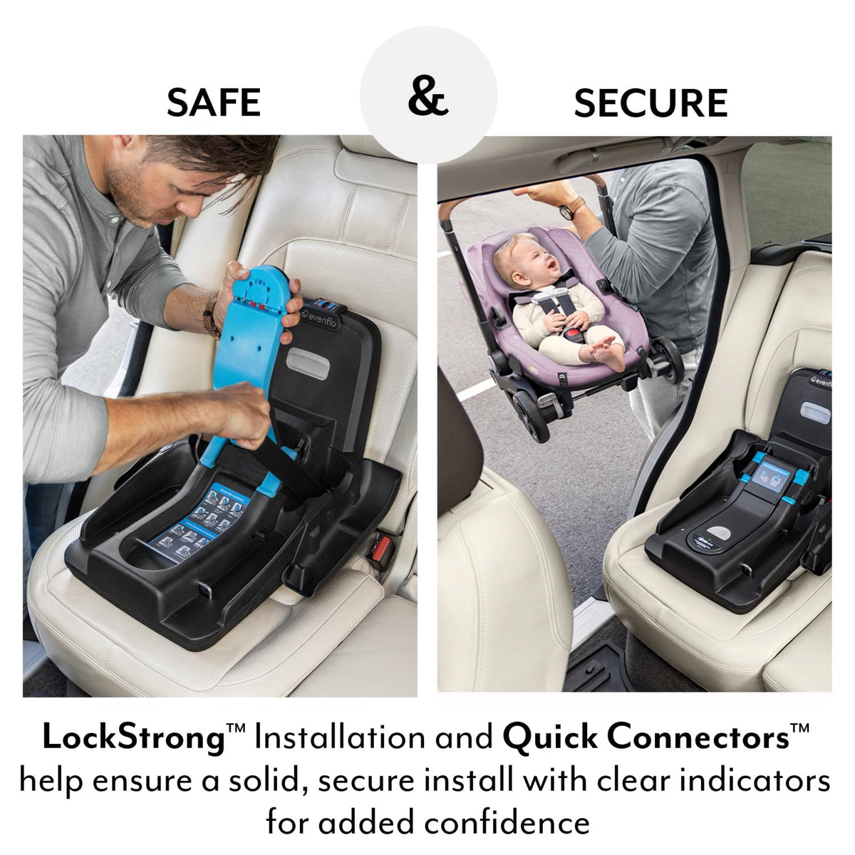 Evenflo Shyft DualRide Infant Car Seat and Stroller Combo with Carryall Storage and Green & Gentle Fabric Agate