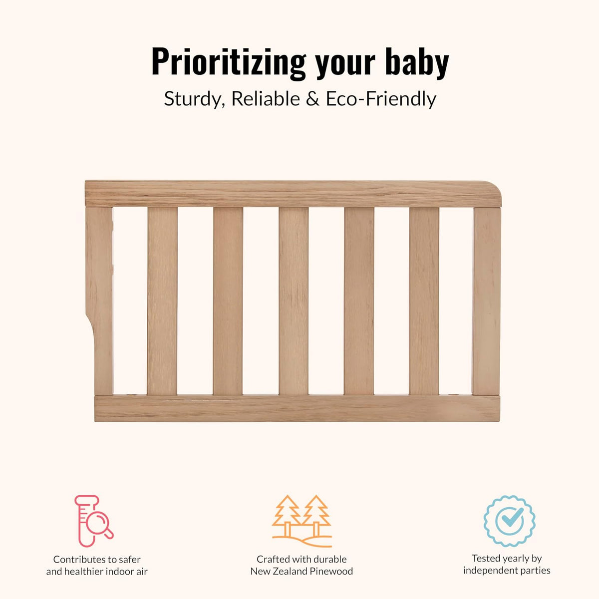 New Dream On Me Toddler Guard Rail for Convertible Crib (Sand Dunes)
