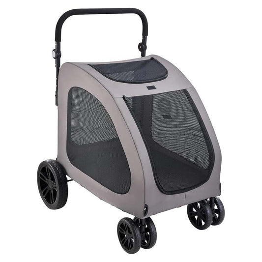 Vevor Pet Stroller 4-Wheel 160lbs Carrier (Dark Grey)