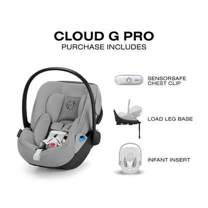 New Cybex Cloud G Pro Comfort Extend Infant Car Seat (Stone Gray)