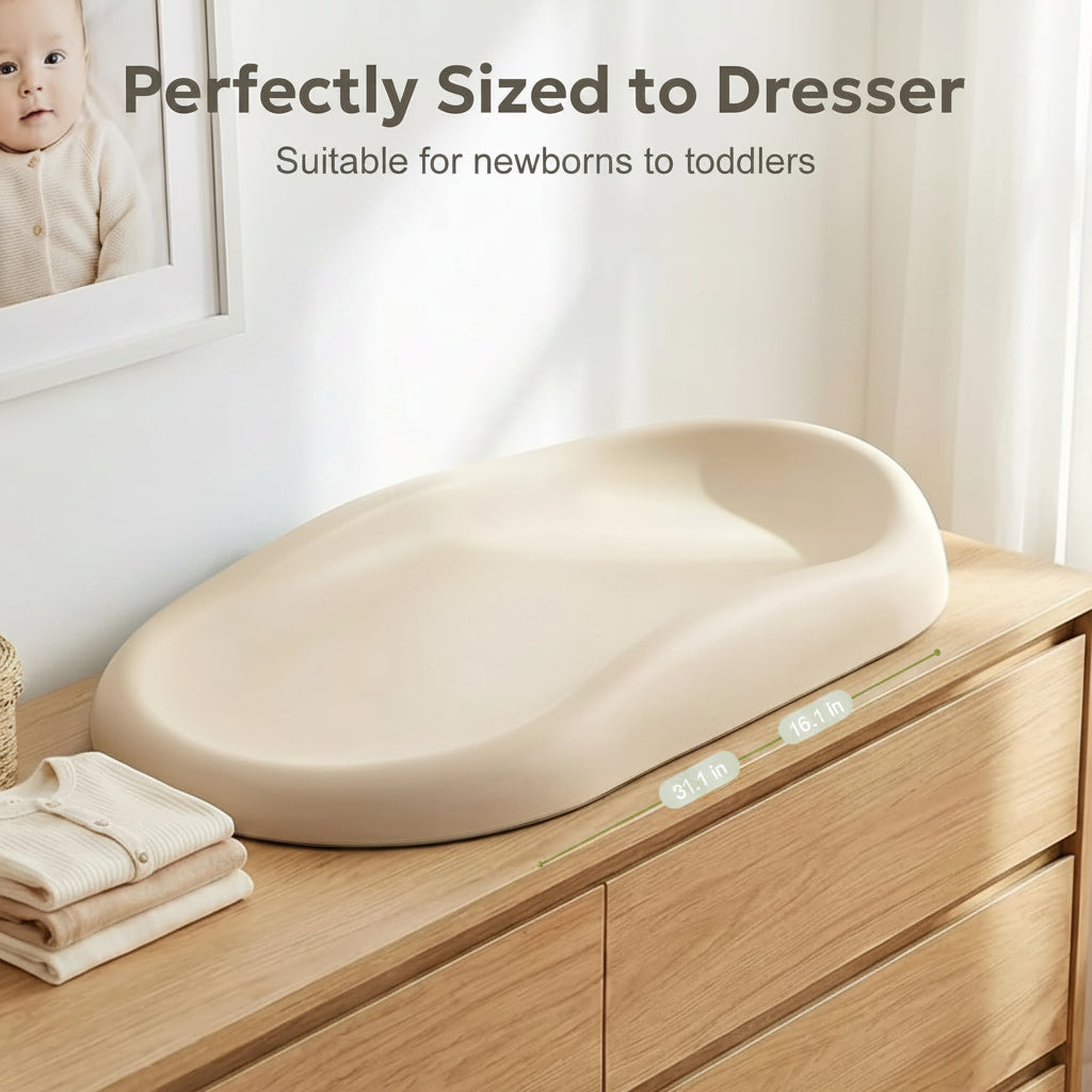 Mallify Baby Changing Pad with Waterproof and Non-Toxic Surface (Beige)