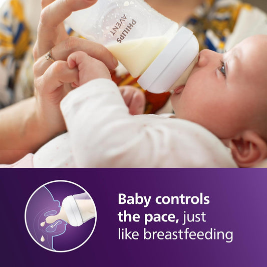 Philips Avent Natural Baby Bottles with Natural Response Nipples (Medium Flow, Flow 3)