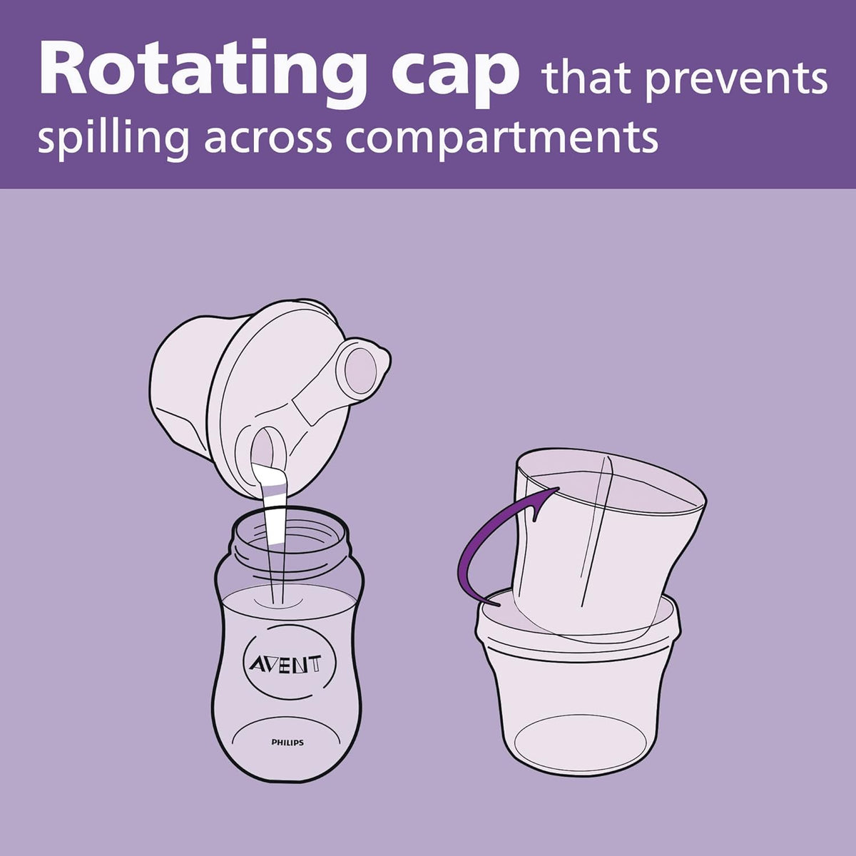 New Philips Avent Formula Dispenser & Snack Cup (Grey)