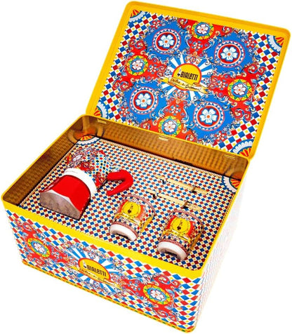 Bialetti Dolce & Gabbana Mocha Express & Espresso Cup Set, Direct Fire (Coffee Maker, Espresso Maker, Makinetta)