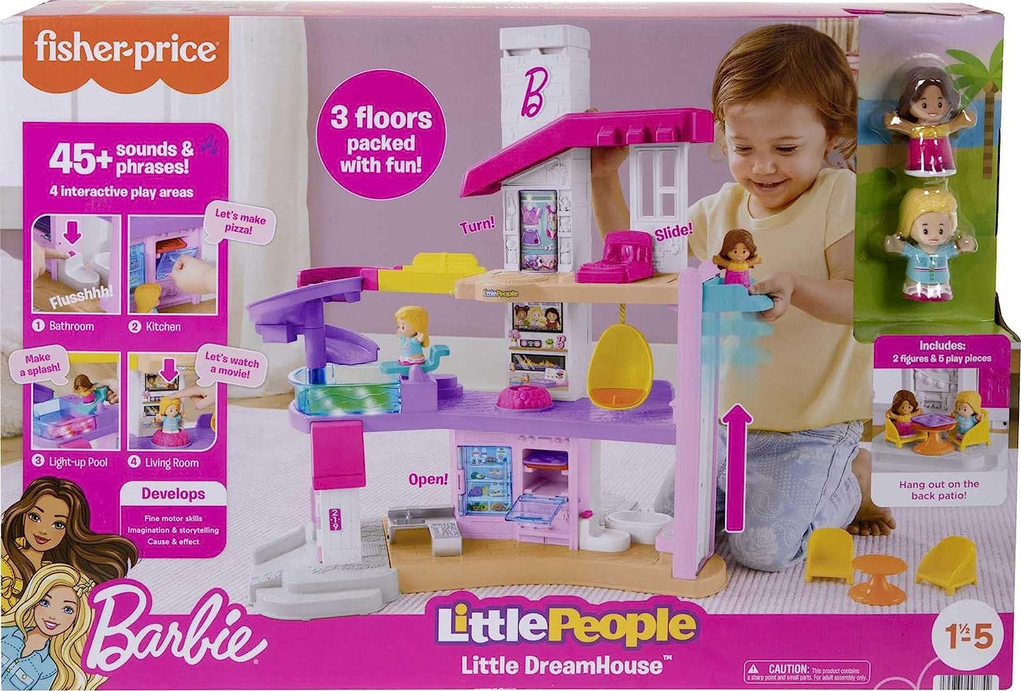 New Fisher-Price Little People Barbie Little Dreamhouse Interactive Playset