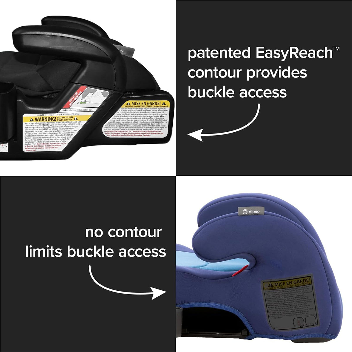 New Diono Connect3 RXT Backless Booster (Black Storm)