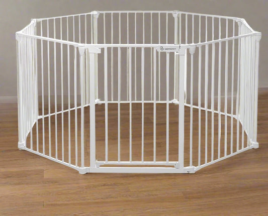 New COMOMY 198" Baby Gate Extra Wide Gate (30" Tall, White)