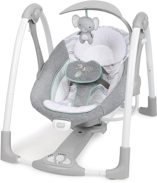 New Ingenuity ConvertMe 2-in-1 Compact Baby Swing & Infant Seat (Swell)