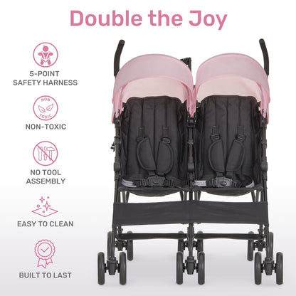 Dream On Me Twin Venture Umbrella Stroller (Pink)