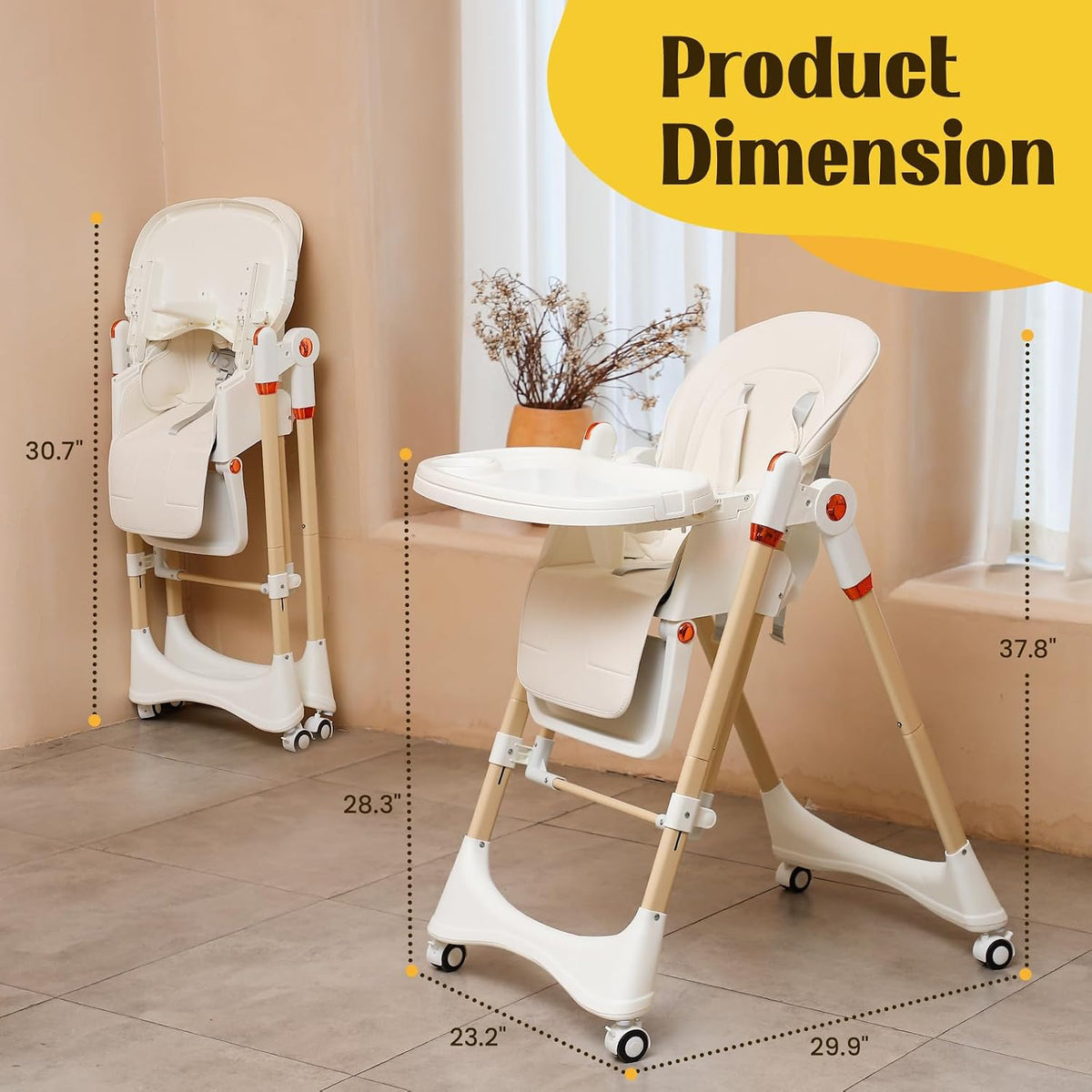 6-in-1 Convertible High Chair with Rocker | Baby High Chair for Newborn to Toddler (0-3 Years)