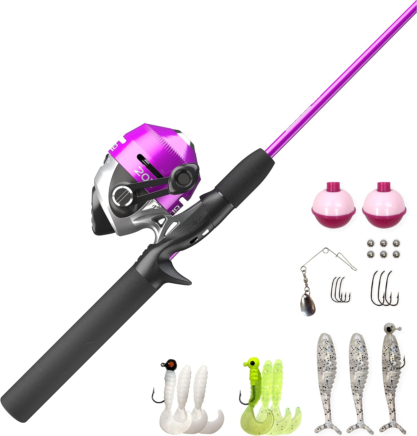 New Zebco 202 Spincast Reel and Fishing Rod Combo (Pink)