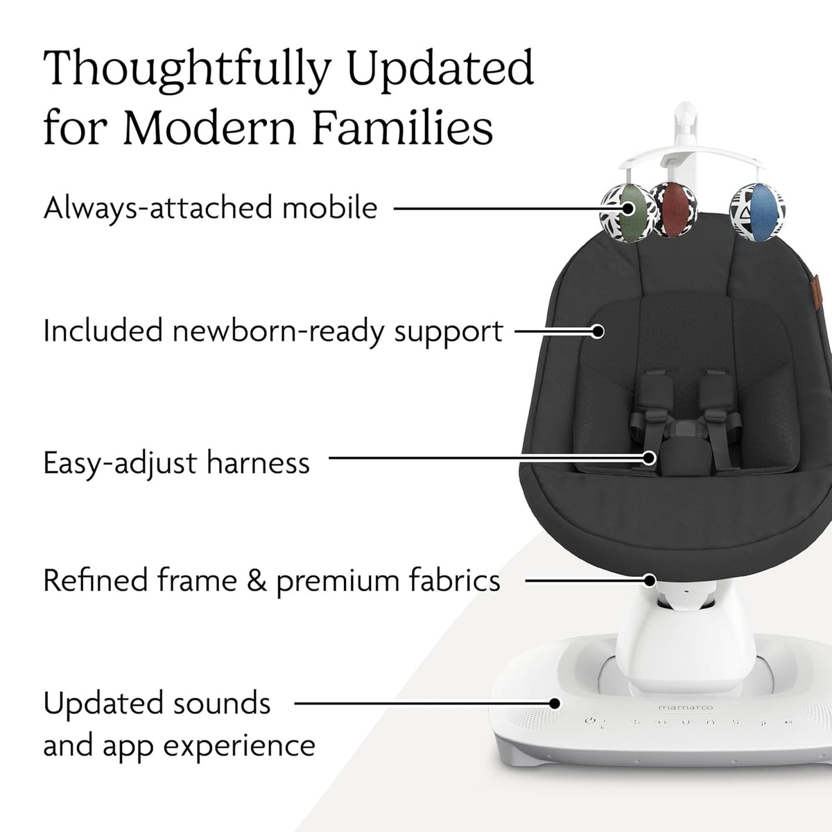 UPPAbaby Mamaroo Smart Swing Jake (Charcoal Mélange)