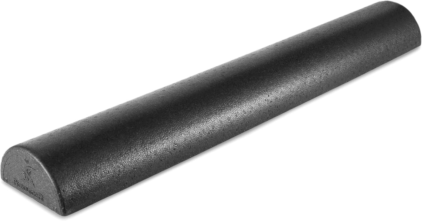 ProsourceFit High Density Half-Round Foam Rollers 12” 18 36 (Black)