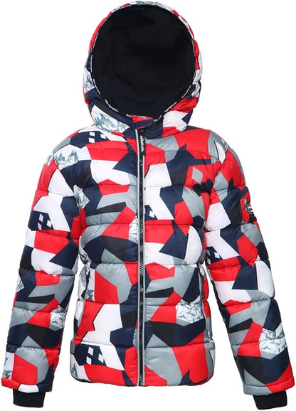 New Rokka&Rolla Boys' Heavyweight Puffer Jacket Warm Fleece Lined Winter Coat (S)