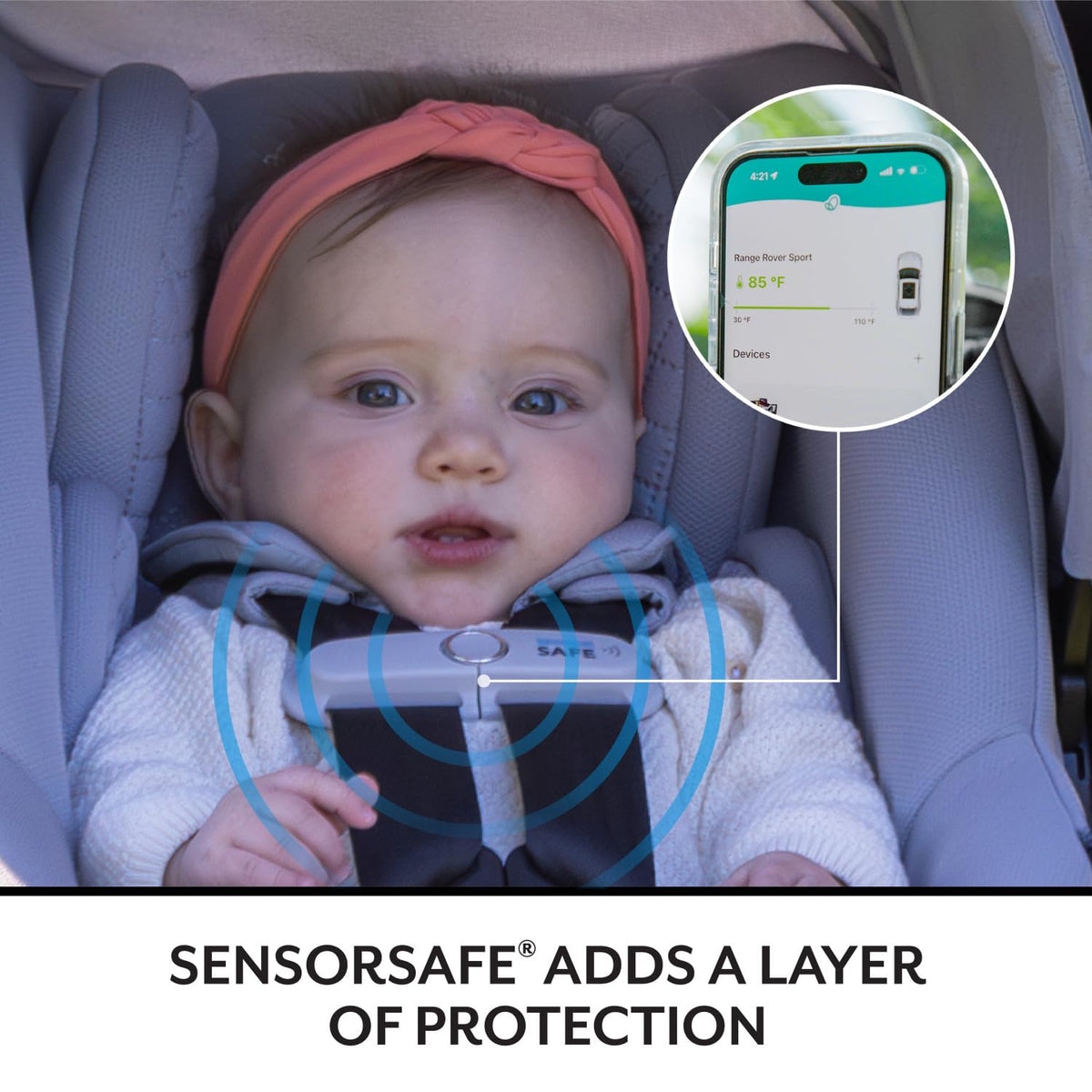 New Evenflo Revolve180 LiteMax NXT Rotating Infant Car Seat with SensorSafe (Topaz)