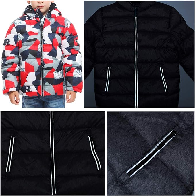 New Rokka&Rolla Boys' Heavyweight Puffer Jacket Warm Fleece Lined Winter Coat (S)