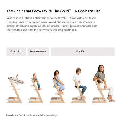 New Stokke Tripp Trapp High Chair Includes Baby Set with Removable Harness (White)