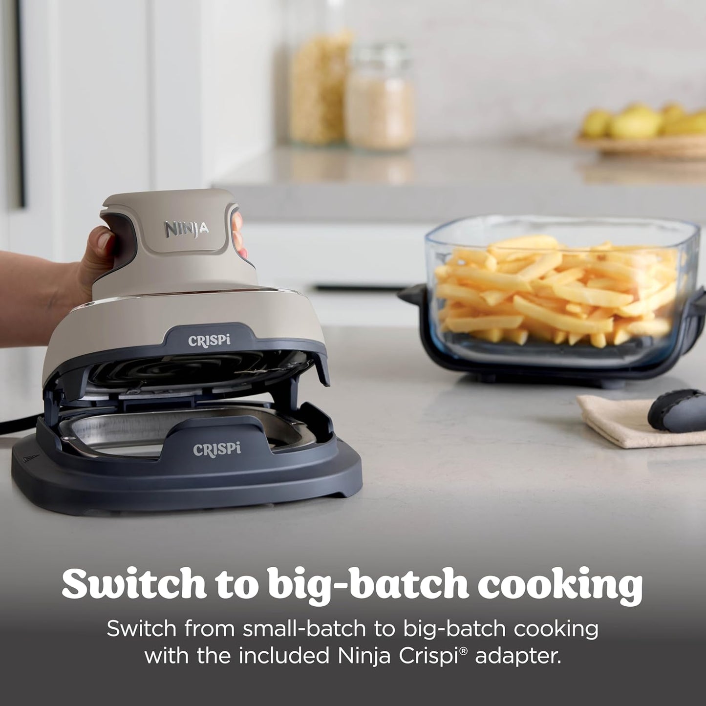 Ninja Crispi Air Fryer, Microwave, Freezer & Dishwasher Safe (Stone)