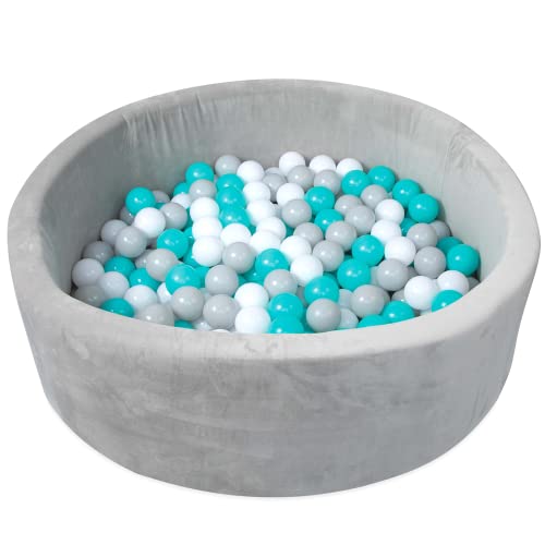 New Nuby Velvet Ball Pit, Soft Play Foam Ball Pits for Baby and Toddlers