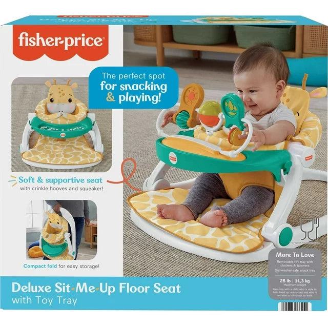 Fisher Price Deluxe Sit Me Up Floor Seat with Tray and Toy Bar