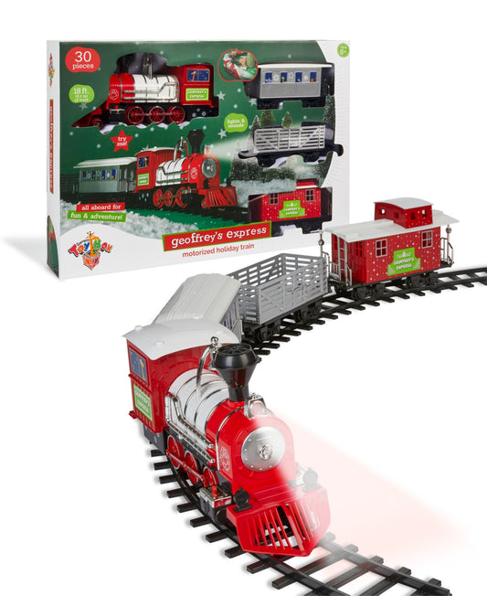 New Geoffrey's Toy Box 30 Pieces Express Motorized Holiday Train