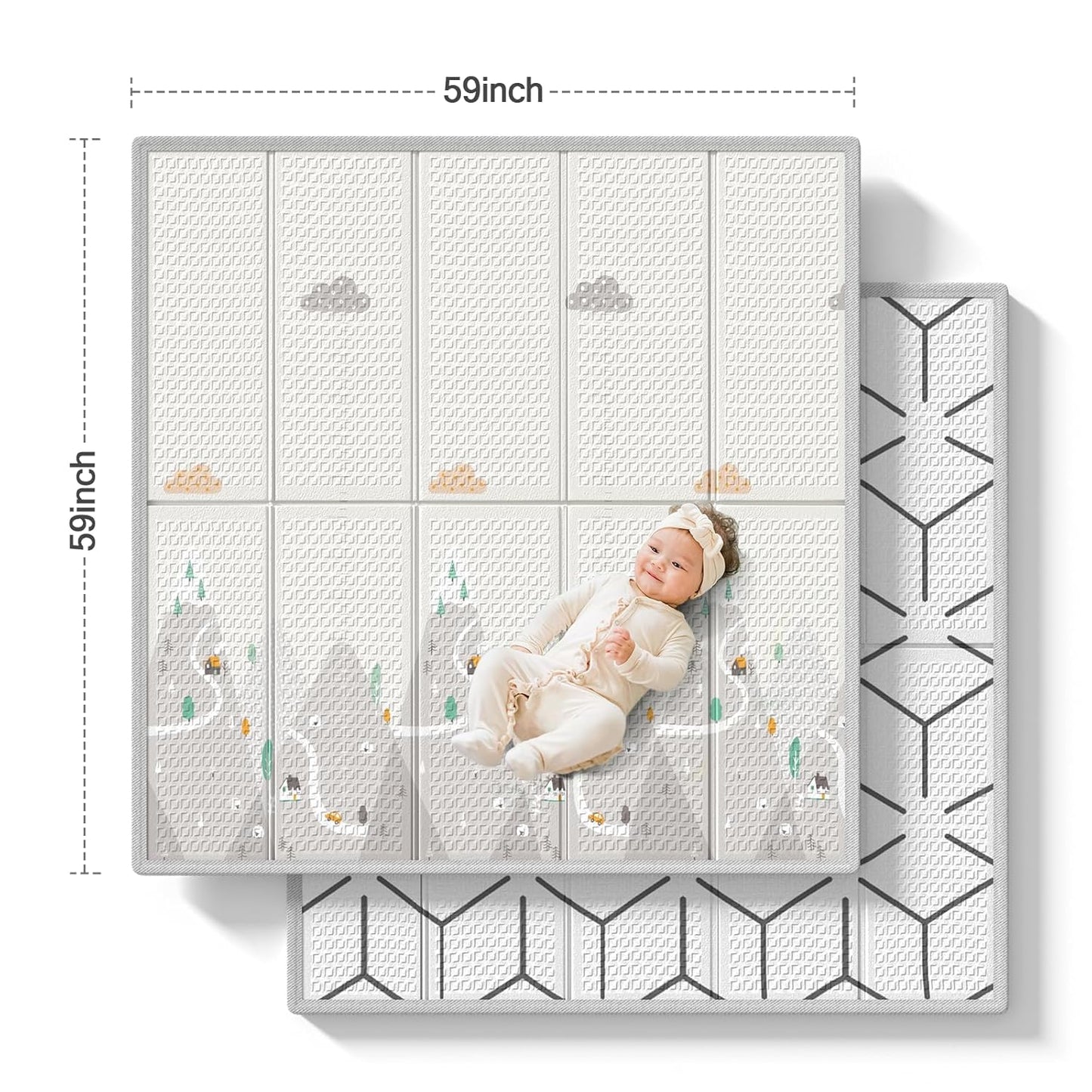 New ZEEBABA Baby Play Mat (59"x59")