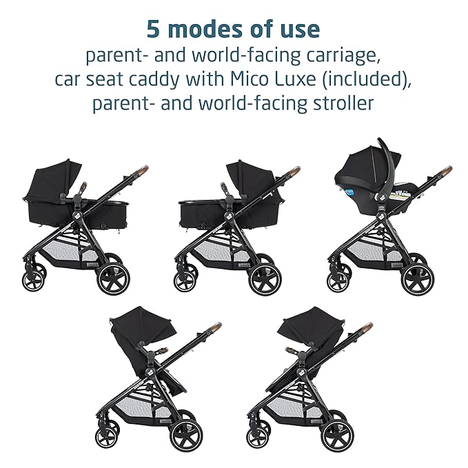 New Maxi Cosi Zelia Luxe 5-in-1 Modular Travel System (New Hope Black)