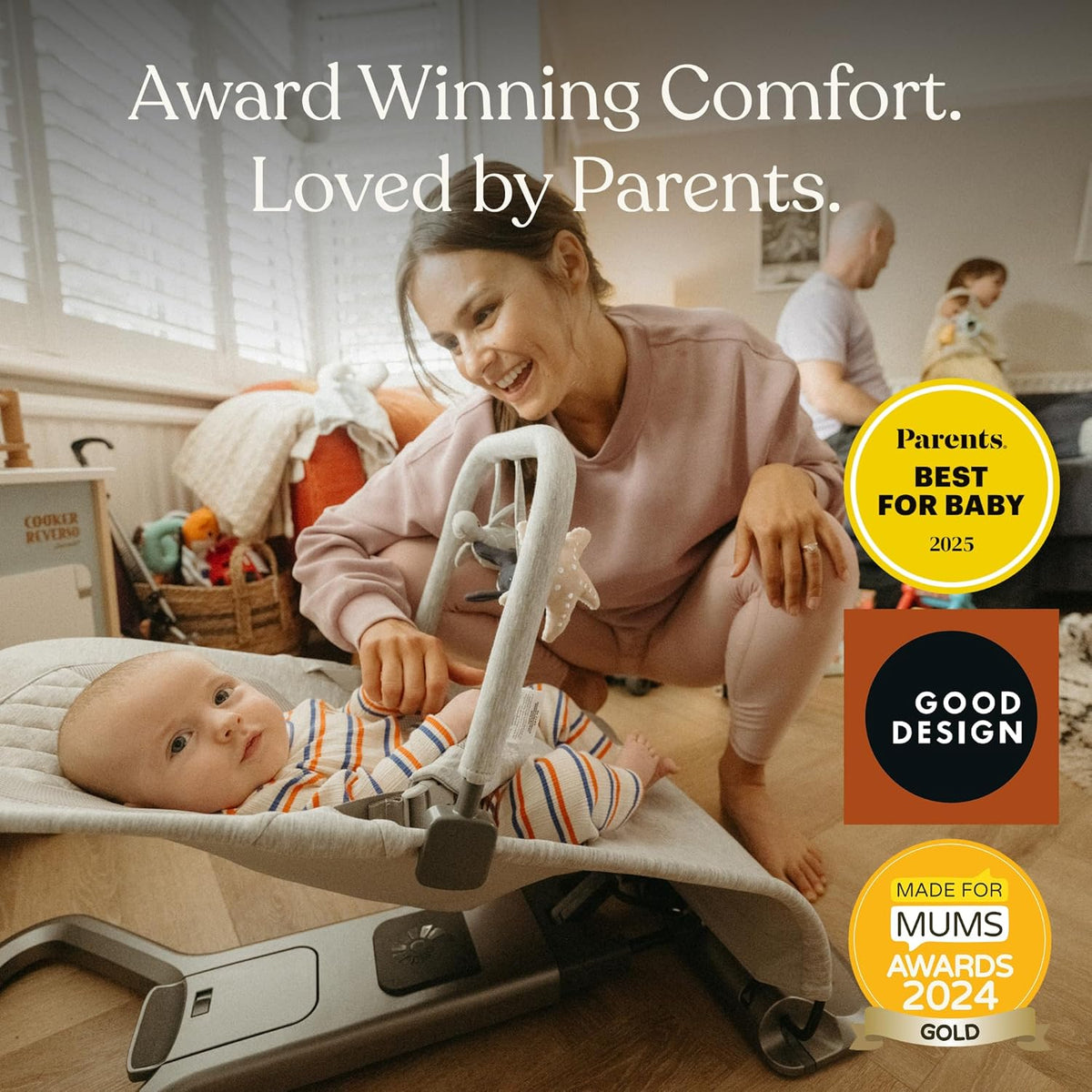 New Ergobaby Evolve 3-in-1 Baby Bouncer (Oxford Blue)
