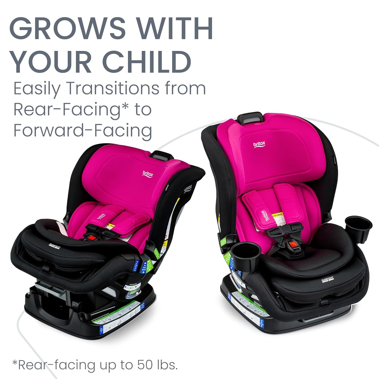Britax Poplar 2-in-1 Convertible Car Seat (Magenta Onyx)